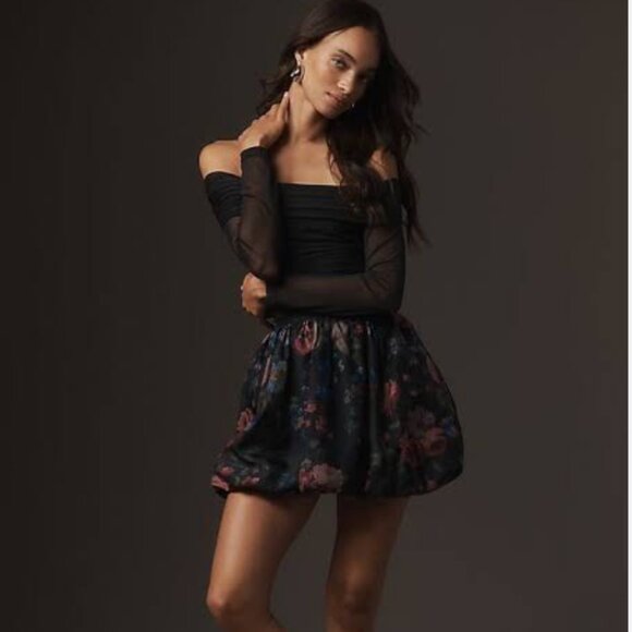 Anthropologie Bubble Black Mini Skirt Size‎ M NEW WITH TAG - Picture 1 of 3